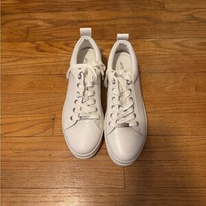 J Slides White Leather Sneakers